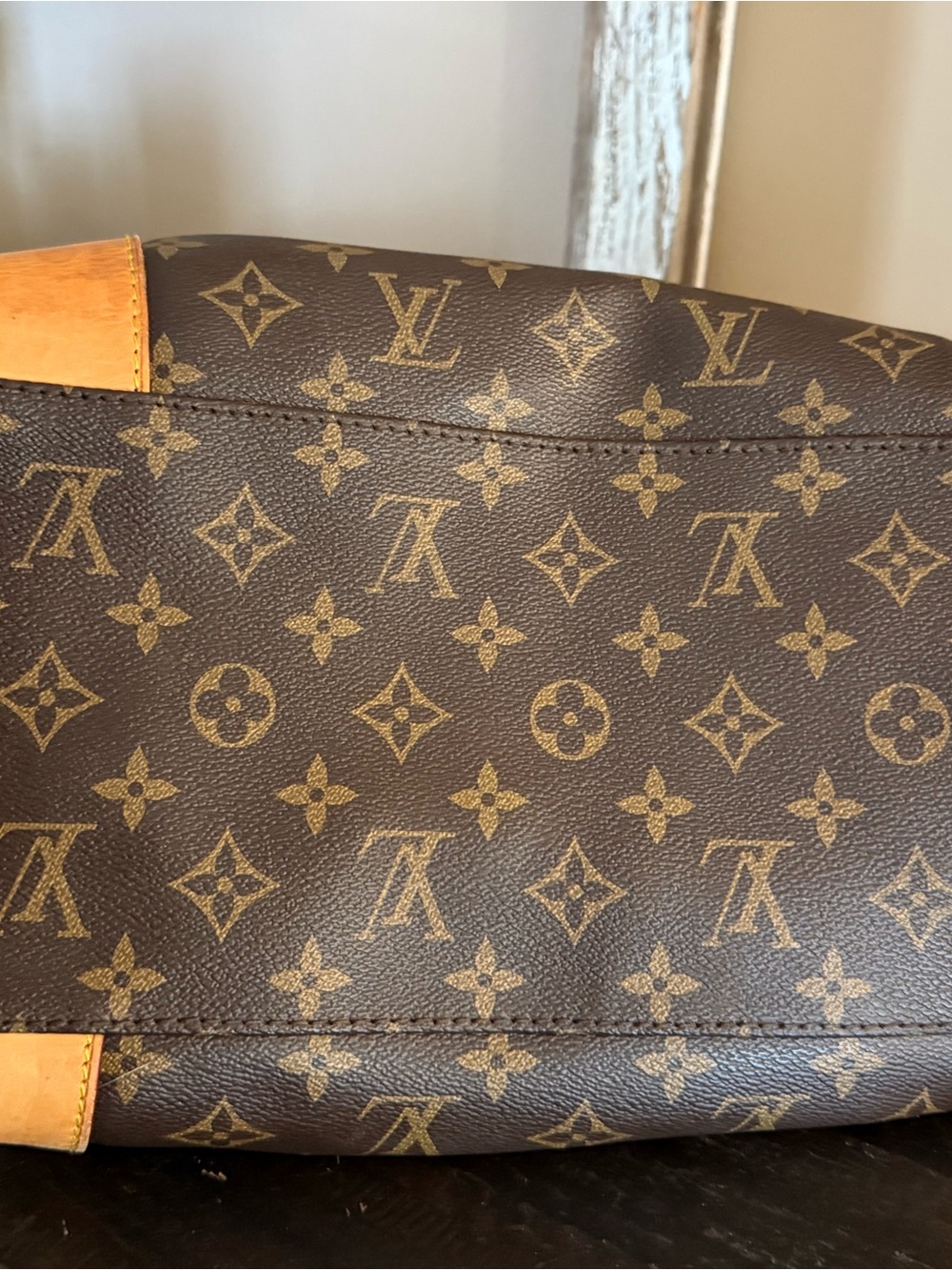 Louis Vuitton Brown Monogram Canvas LARGE Satchel with Tan Leather Trim PROJECT - Picture 9 of 15